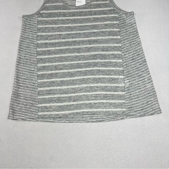 Vince. 100% Linen Tank Top Women's M Gray Striped Scoop Neck Designer NWT - Picture 16 of 17